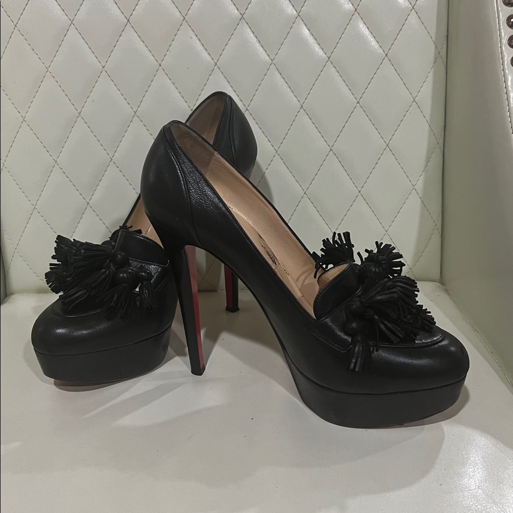 Christian Louboutin Black Agence Tassel Pumps